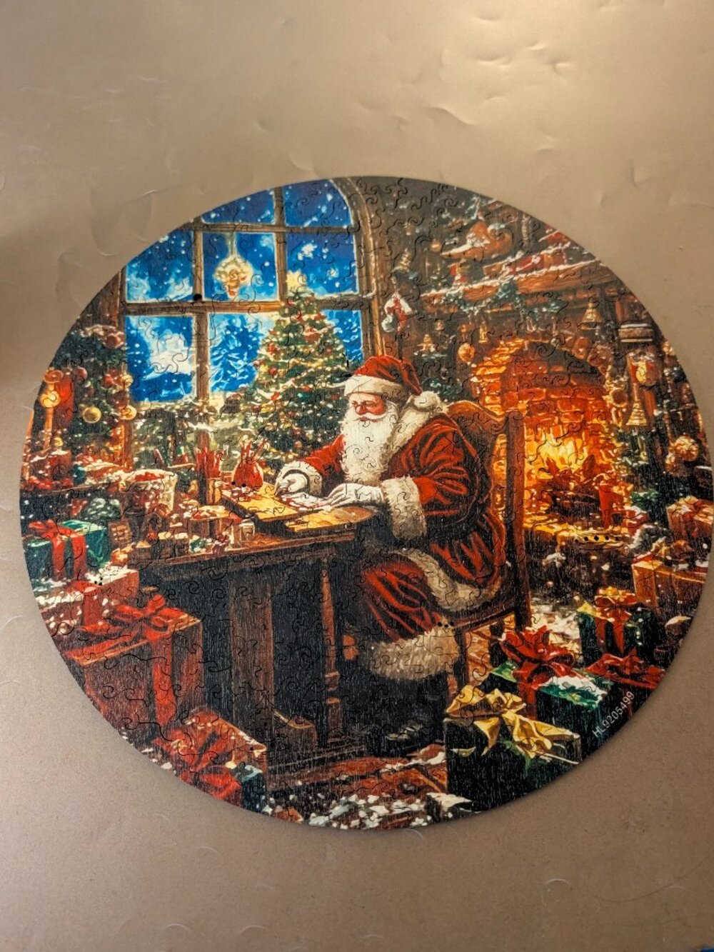 EUC Wooden Santa Claus scene puzzle